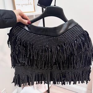 NWT black faux leather mini skirt | size M